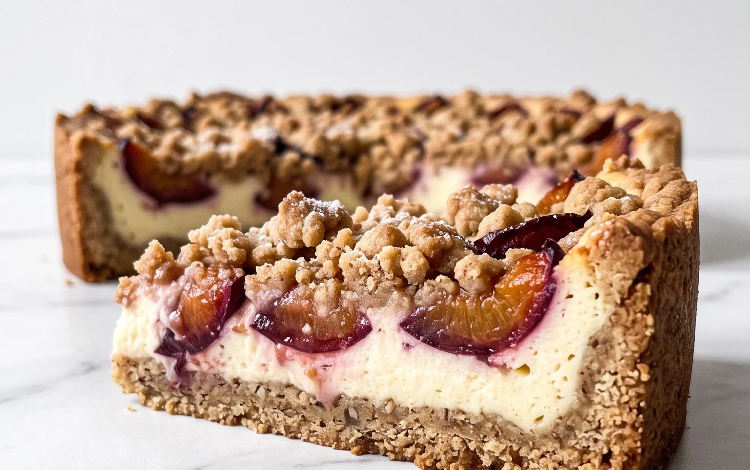 Zwetschgen-Topfenkuchen mit Nuss-Mürbteig: Herbstgenuss