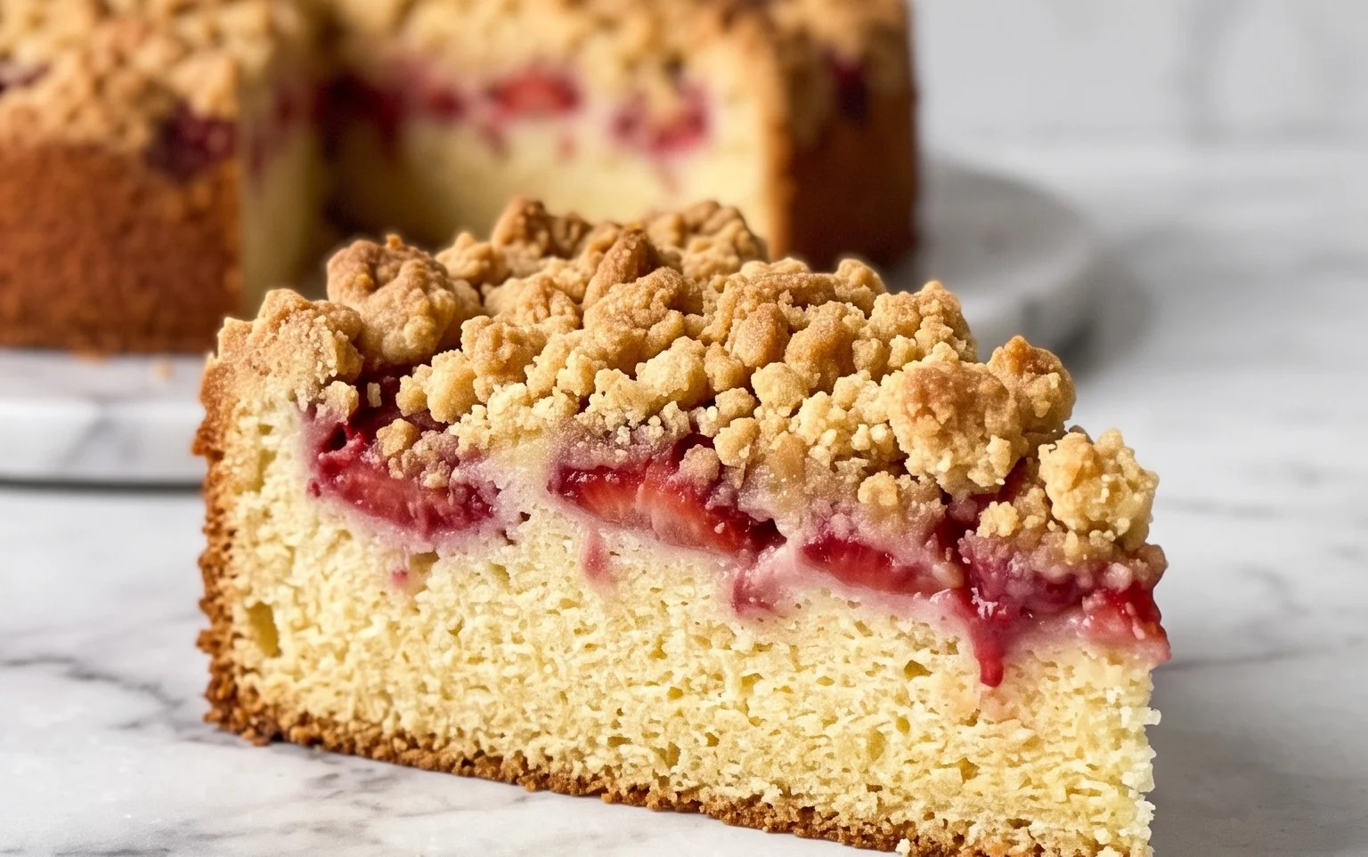 Joghurtkuchen mit Erdbeeren & Streusel: Sommergenuss