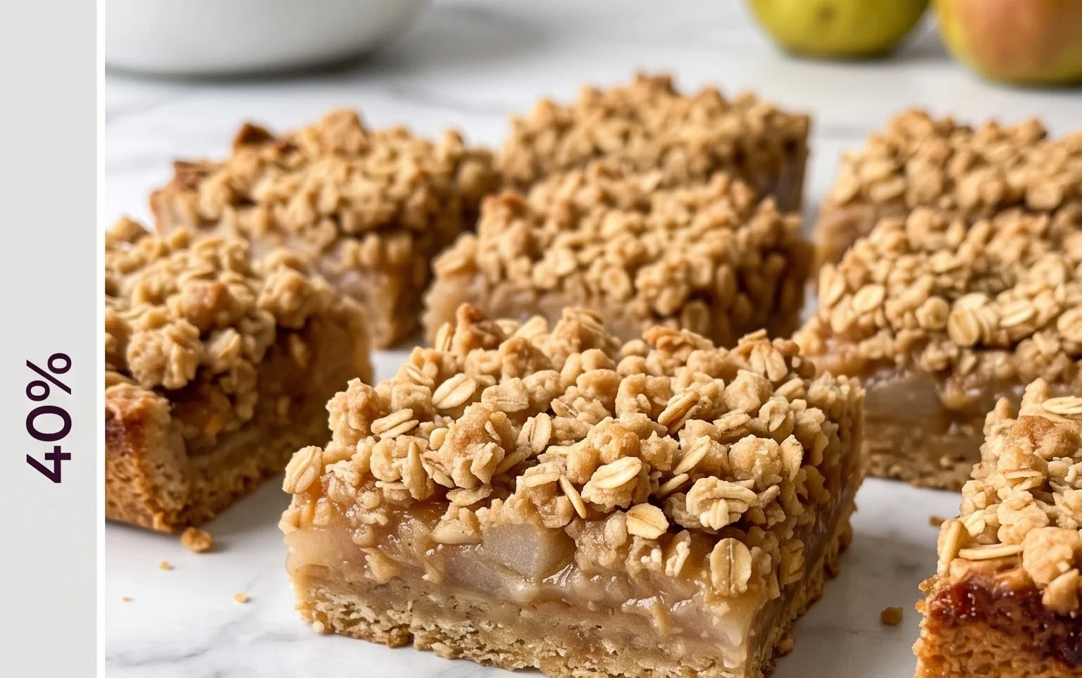 Gesunde Birnen-Streusel-Riegel: Vollkorn & Fruchtig